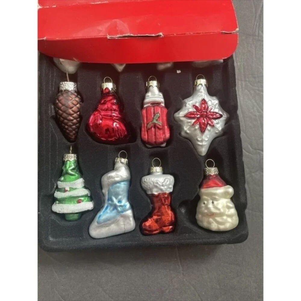 Merry Brite 12ct  Blown Glass Christmas Mini Ornaments 2.5 in 2011 CVS New